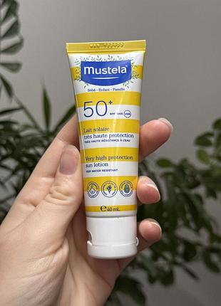 Сонцезахисний крем mustela spf 50+ 40 мл для дітей від народження та всієї родини