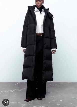 Максі пуховик zara