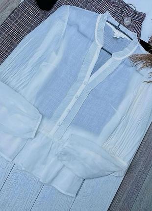 Нова прозора сорочка h&m xs s шифонова сорочка жіноча сорочка з об’ємними рукавами