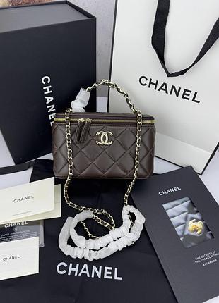 Chanel chocolate gold (с зеркалом) 17x11x8