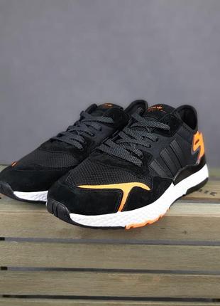 Adidas nite jogger чёрные с оранжевым🆕шикарные кроссовки адидас🆕купить наложенный платёж10 фото