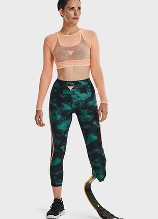 Жіночі лосіни under armour pjt rck hg pt ankl lg fam зелені з візерунком розмір м