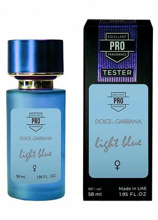 Жіночі парфуми light blue тестер pro 58 мл — свіжий цитрусово-квітковий аромат (22624)