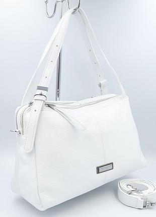 Сумка жіноча шкіряна polina &amp; eiterou c1087h white