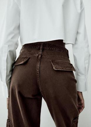 Джинси zara, шоколадного кольору 8