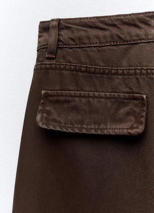 Джинси zara, шоколадного кольору 4
