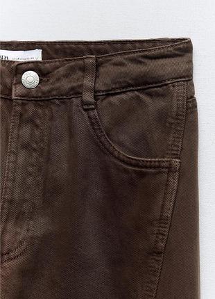 Джинси zara, шоколадного кольору 5