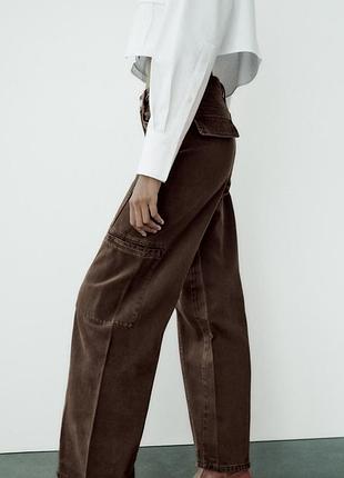 Джинси zara, шоколадного кольору 6