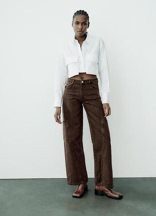 Джинси zara, шоколадного кольору 10