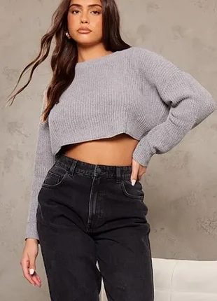 Светр жіночий укорочений сірий