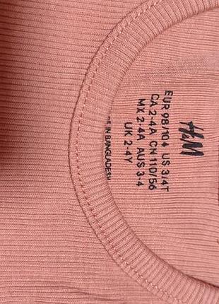 Майка для дівчинки h&m рожева в рубчик 2