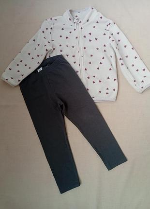 Кофта флисовая sinsay baby +лосины h&м на 2-3 года.
