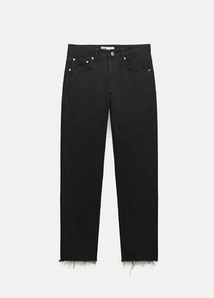 Укороченные черные джинсы zara