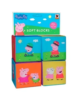 Набір м'яких кубиків peppa pig 4 шт різнокольоровий