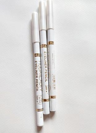3 шт олівець для очей білий карандаш hida beauty eyes eyeliner 110 pencil олівчик контурний твердий waterproof контурний розмітка брів набір олівців