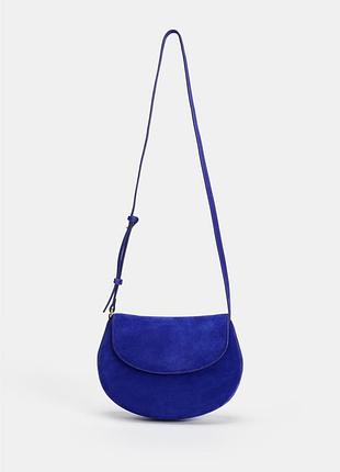 Сумка zara жіноча синя замшева