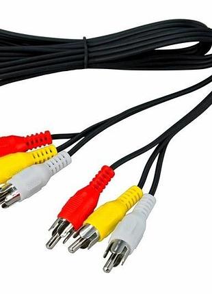 Кабель 3 rca - 3 rca 1м
