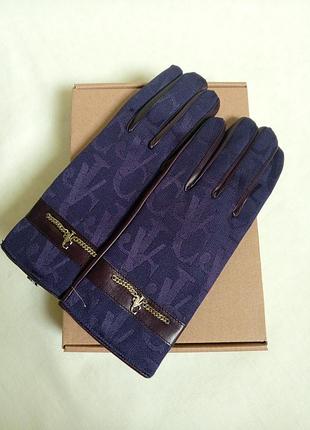 Перчатки женские versace jeans couture местами кожаные фиолетовые s