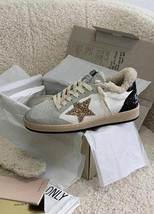 Зимові кеды итальянского бренда golden goose, модель — ball star в зимней/утепленной версии с меховой отделкой