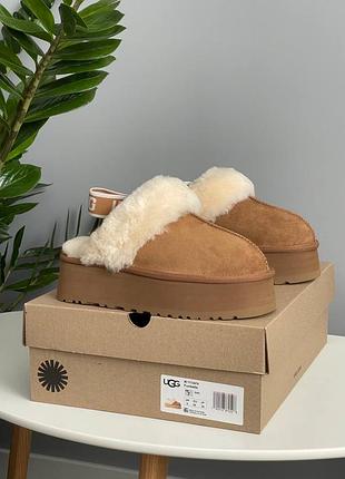 Жіночі угги ugg funkette slipper platform chestnut 36-41 топ