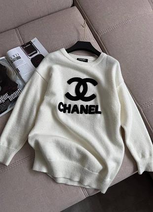 Подовжений объемный светр шанель chanel