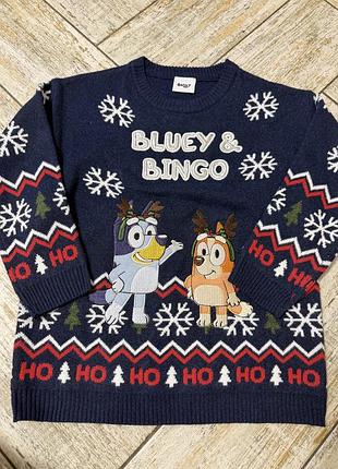Дитячий светр bluey & bingo новорічний