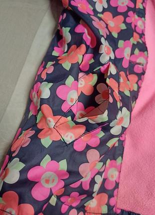 Куртка-дощовик на флісі з кишенями для дівчинки 4-5 років. 5