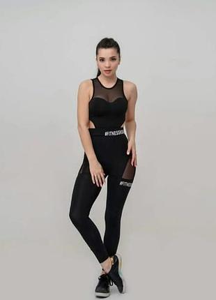 Жіночий комбінезон для фітнесу jsf black shade, розмір s