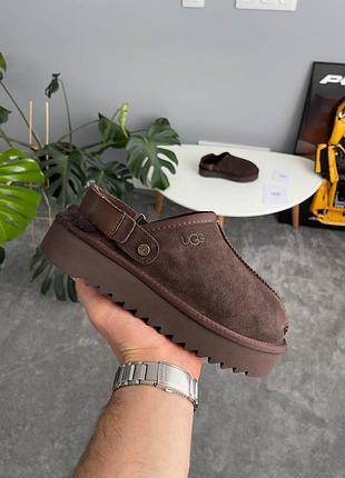 Ugg lanah clog chocolate platform женские угги
