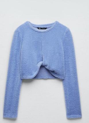 Топ-светр жіночий zara кашеміровий блакитний