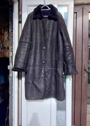 Дубленка женская из натуральной кожи, большого размера, fulin, xl/52.