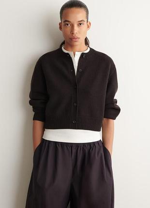 Кардиган із мериносової вовни cos merino wool cardigan коричневий
