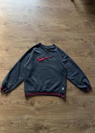 Світшот nike вінтажний сірий з великим логотипом