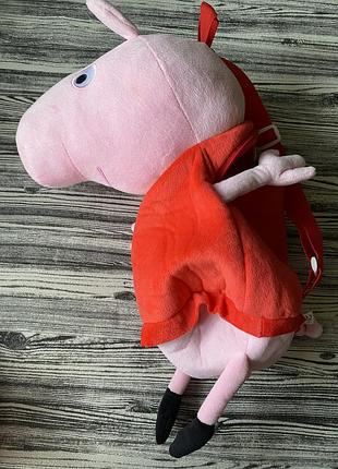 М'який дитячий рюкзак peppa pig свинка пеппа рожево-червоний