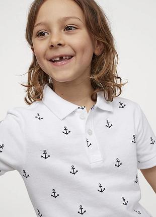 Футболка 👕 теніска поло ⚓️ h&m на хлопчика 8-10 років, 134-140 см