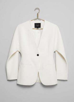 Жакет жіночий zara без лацканів білий