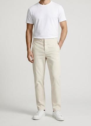 Брюки чоловічі zara молочні бавовняні розмір s