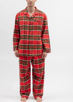 Піжама чоловіча cyberjammies merry bright 3297-3298 новорічна тепла з начосом family look