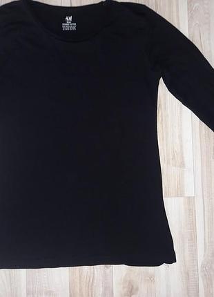 Черный базовый лонгслив  h&m 2