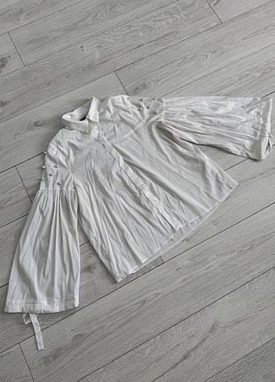 Жіноча сорочка zara біла з широкими рукавами