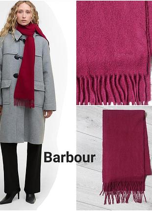 Красно-бордовый шерстяной шарф унисекс barbour