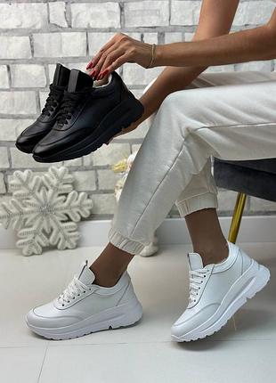 Зимние кожаные кроссовки с шерстью 36-41