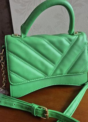 Сумка жіноча primark стьобана зелена💚 3