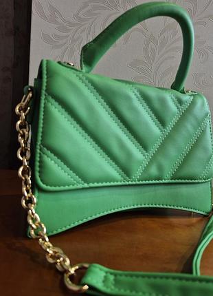 Сумка жіноча primark стьобана зелена💚 5