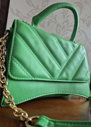 Сумка жіноча primark стьобана зелена💚 6