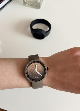 Годинник жіночий o bag o clock сірий з блискітками