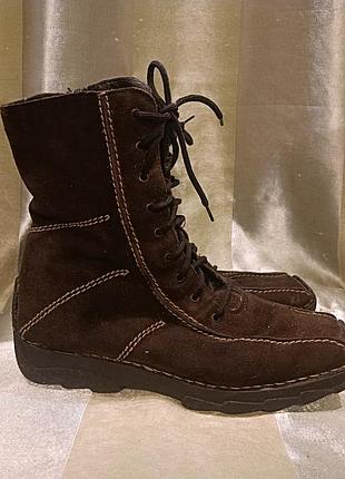 Зимние замшевые ботинки rieker (германия), оригинал — размер 38