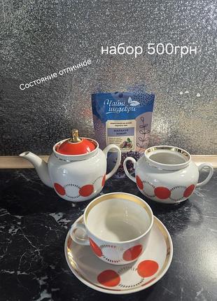 Кофейник фарфоровый с рисунком 4