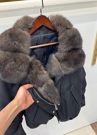 Тепла парка куртка коротка капюшон тепла зимова зима хутро довга змійка коротка об‘ємна оверсайз широка пряма комір