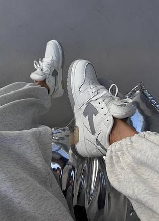 Кроссовки женские off w hite x out office | white / grey premium